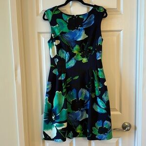 Navy and green Vince Camuto floral dress